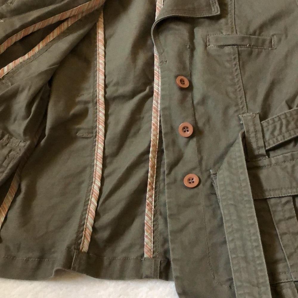 🫒 GUESS VINTAGE Belted Green Utility Jacket - Picture 8 of 8